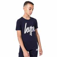 Hype Script Kids T-Shirt Navy Детски тениски и фланелки