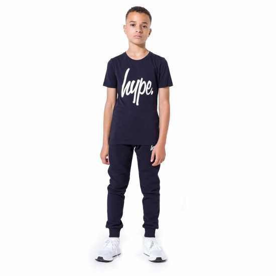 Hype Script Kids T-Shirt Navy Детски тениски и фланелки