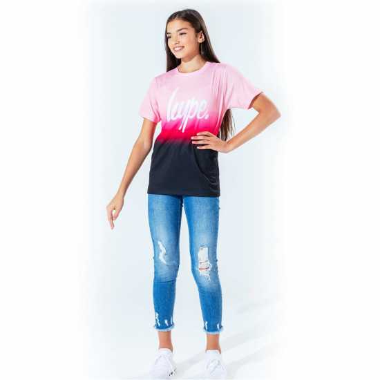 Hype Kids Fade T-Shirt Pink/Black Детски тениски и фланелки