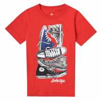 Sale Converse Rem T-Shirt Junior Boys University Red Детски тениски и фланелки
