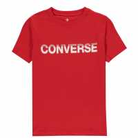 Sale Converse Gloss T-Shirt Junior Boys University Red Детски тениски и фланелки