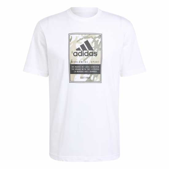 Adidas Мъжка Риза Graphic Logo T-Shirt Mens Бяла Камо Кутия Adidas Мъжка Риза Graphic Logo T-Shirt Mens Бяла Камо Кутия