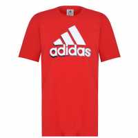 Adidas Мъжка Риза Graphic Logo T-Shirt Mens Red Exposure Мъжки тениски с яка