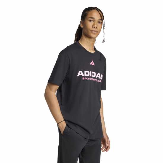 Adidas Мъжка Риза Graphic Logo T-Shirt Mens Черно/Розово SPW Adidas Мъжка Риза Graphic Logo T-Shirt Mens Черно/Розово SPW