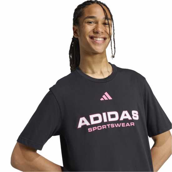 Adidas Мъжка Риза Graphic Logo T-Shirt Mens Черно/Розово SPW Adidas Мъжка Риза Graphic Logo T-Shirt Mens Черно/Розово SPW