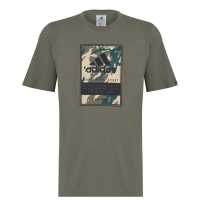 Adidas Мъжка Риза Graphic Logo T-Shirt Mens Green Camo Box Мъжки тениски с яка
