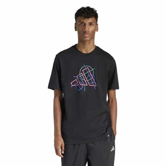 adidas Graphic Logo T-Shirt Mens Black BOS adidas Graphic Logo T-Shirt Mens Black BOS