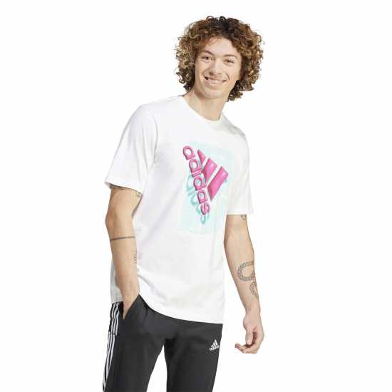 Adidas Мъжка Риза Graphic Logo T-Shirt Mens Summer White - Мъжки тениски с яка