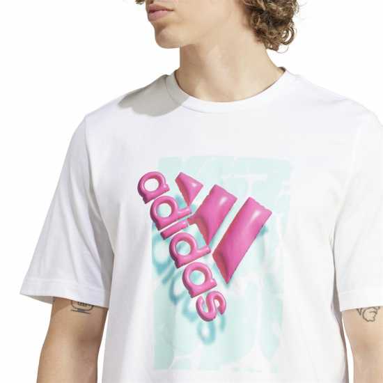 Adidas Мъжка Риза Graphic Logo T-Shirt Mens Summer White - Мъжки тениски с яка