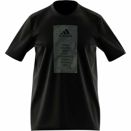 Adidas Мъжка Риза Graphic Logo T-Shirt Mens Black Multi - Мъжки тениски с яка