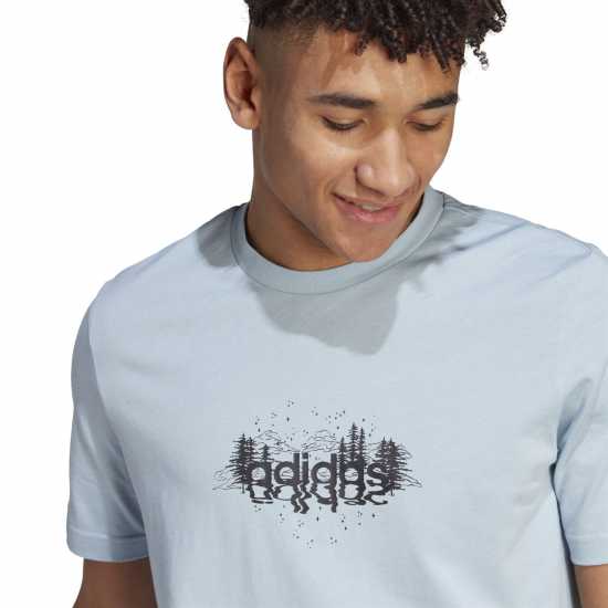 Adidas Мъжка Риза Graphic Logo T-Shirt Mens Blue Distort Мъжки ризи