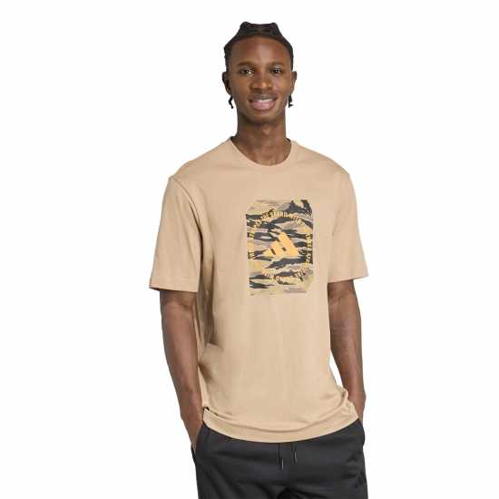 Adidas Graphic Essentials Cotton Short Sleeve T-Shirt Пясъчен камуфлаж 