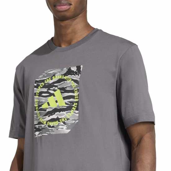 Adidas Мъжка Риза Graphic Logo T-Shirt Mens Сив камуфлажен кутия Adidas Мъжка Риза Graphic Logo T-Shirt Mens Сив камуфлажен кутия