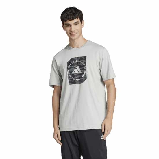 Adidas Мъжка Риза Graphic Logo T-Shirt Mens Сив камуфлажен кутия Adidas Мъжка Риза Graphic Logo T-Shirt Mens Сив камуфлажен кутия