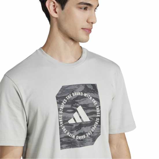 Adidas Мъжка Риза Graphic Logo T-Shirt Mens Сив камуфлажен кутия Adidas Мъжка Риза Graphic Logo T-Shirt Mens Сив камуфлажен кутия