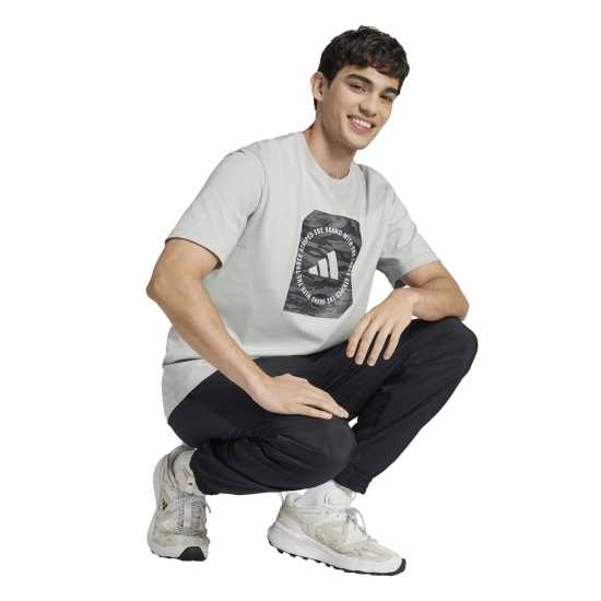 Adidas Мъжка Риза Graphic Logo T-Shirt Mens Сив камуфлажен кутия Adidas Мъжка Риза Graphic Logo T-Shirt Mens Сив камуфлажен кутия