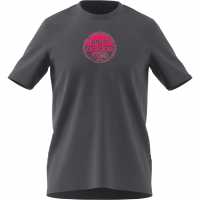 Adidas Мъжка Риза Graphic Logo T-Shirt Mens Charcoal Globe Мъжки тениски с яка