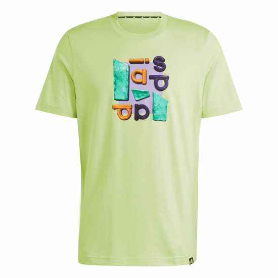 Adidas Мъжка Риза Graphic Logo T-Shirt Mens Lime Two Tone Мъжки ризи