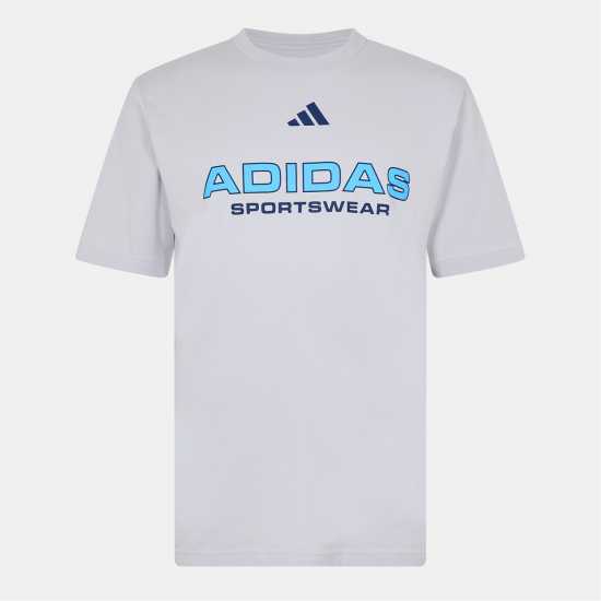 adidas Graphic Essentials Cotton Short Sleeve T-Shirt Средно сиво SPW 