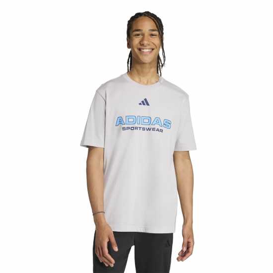 adidas Graphic Essentials Cotton Short Sleeve T-Shirt Средно сиво SPW 