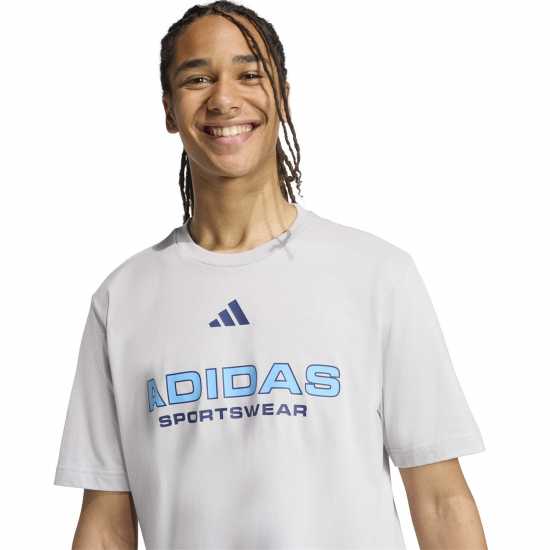 adidas Graphic Essentials Cotton Short Sleeve T-Shirt Средно сиво SPW 