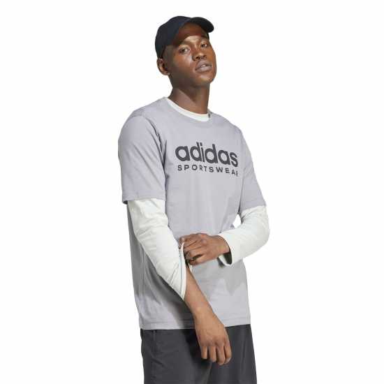 Adidas Мъжка Риза Graphic Logo T-Shirt Mens Grey SPW Мъжки ризи