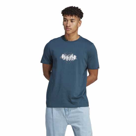 Adidas Мъжка Риза Graphic Logo T-Shirt Mens Grey Distort Мъжки ризи