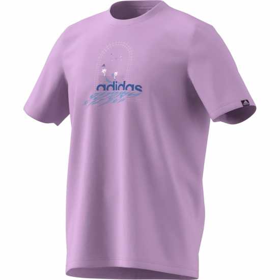 Adidas Мъжка Риза Graphic Logo T-Shirt Mens Bliss Lilac Мъжки ризи
