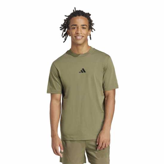 Adidas Мъжка Риза Graphic Logo T-Shirt Mens Оливен Страта SL 