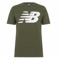 New Balance Мъжка Тениска Stacked Logo T Shirt Mens Khaki Мъжки тениски и фланелки