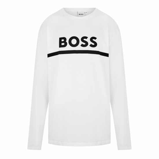 Детски тениски и фланелки Hugo Boss Boss Long Sleeve Logo Print T-Shirt Junior Boys Бяло 10P Hugo Boss Boss Long Sleeve Logo Print T-Shirt Junior Boys Бяло 10P Детски тениски и фланелки