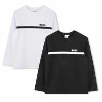 Hugo Boss Kids 2 Pack Long-Sleeve T-Shirt, Iconic Logo Design Hugo Boss Kids 2 Pack Long-Sleeve T-Shirt, Iconic Logo Design