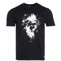 Firetrap Мъжка Риза Graphic T-Shirt Mens Smudge Skull Мъжки тениски и фланелки