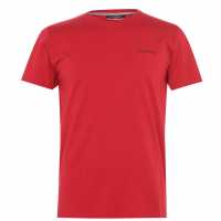 Pierre Cardin Мъжка Тениска Plain T Shirt Mens Red Мъжко облекло за едри хора