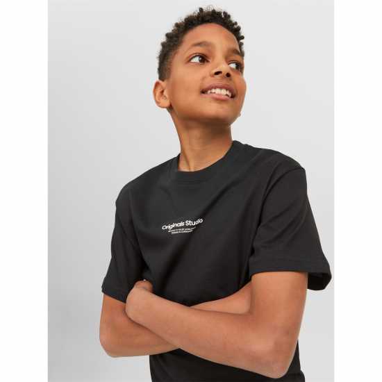 Детски тениски и фланелки Jack And Jones Logo T-Shirt Juniors Черно Jack And Jones Logo T-Shirt Juniors Черно Детски тениски и фланелки