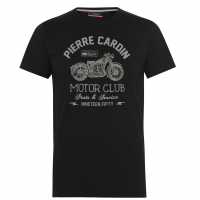 Pierre Cardin Тениска Print T Shirt Black Мъжки ризи