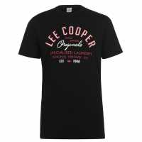 Lee Cooper Мъжка Тениска Cooper Logo T Shirt Mens Black Мъжки ризи