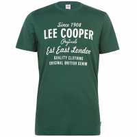 Lee Cooper Мъжка Тениска Cooper Logo T Shirt Mens Vintage Green Мъжки ризи