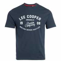 Lee Cooper Мъжка Тениска Cooper Logo T Shirt Mens Vintage Blue Мъжки тениски и фланелки