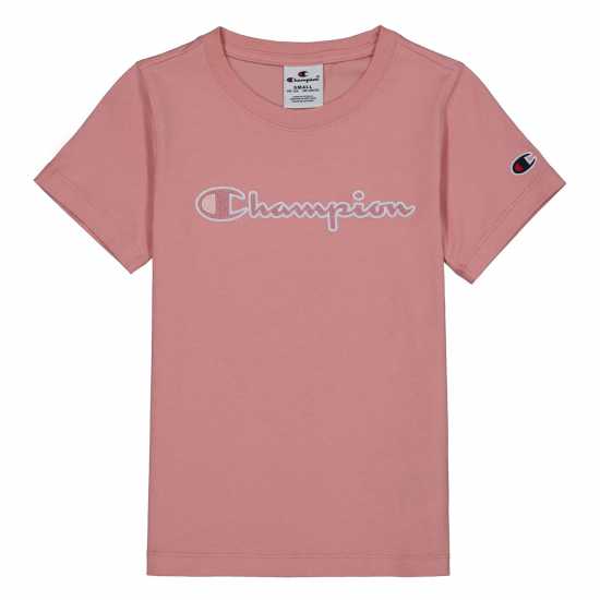 Champion Logo T-Shirt Pink Детски тениски и фланелки