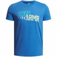Under Armour Overlay Wm Ss Jn54 Blue Atlantis Детски тениски и фланелки