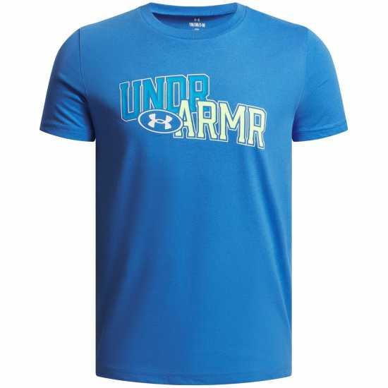 Under Armour Overlay Wm Ss Jn54 Blue Atlantis Детски тениски и фланелки