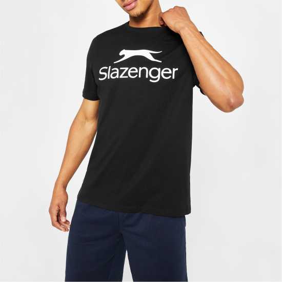 Slazenger Тениска С Лого Large Logo Tee Mens Black Мъжки ризи