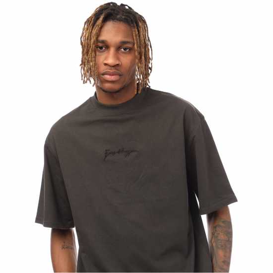 Hype Adults Oversized T-Shirt Черно Hype Adults Oversized T-Shirt Черно