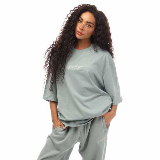 Hype Adults Oversized T-Shirt Мос Hype Adults Oversized T-Shirt Мос