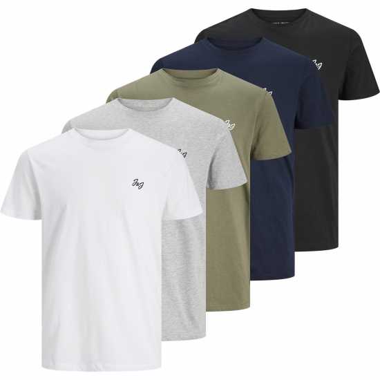 Jack And Jones Мъжка Риза 5-Pack Short Sleeve T-Shirt Mens
