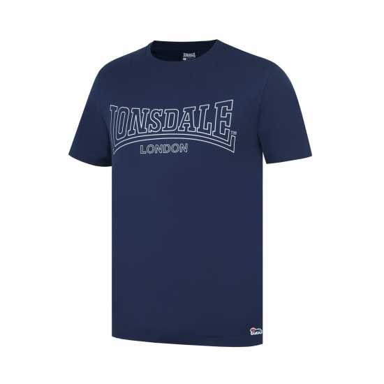 Lonsdale Мъжка Риза Tee Shirt Mens Морска синьо Мъжко облекло за едри хора