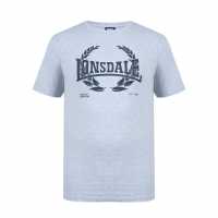 Lonsdale Мъжка Риза Tee Shirt Mens Лорел ГриМл Мъжко облекло за едри хора