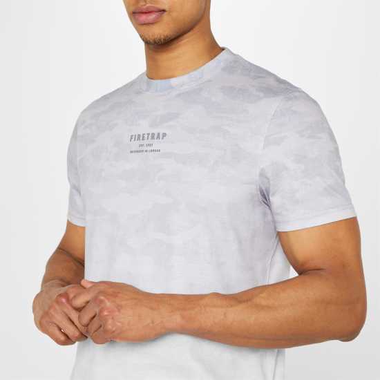 Firetrap Мъжка Тениска Sub T Shirt Mens Grey Camo Мъжко облекло за едри хора