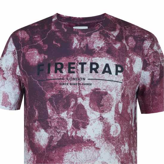 Firetrap Мъжка Тениска Sub T Shirt Mens Бордовина Череп 